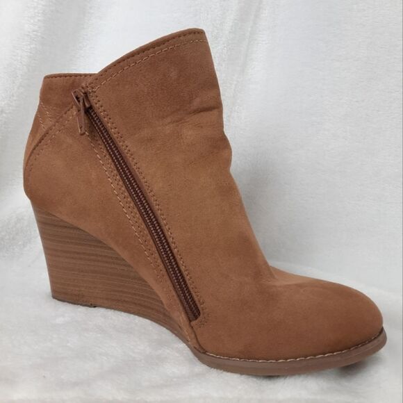 Sonoma Brown Suede Wedge Booties - Picture 5 of 15